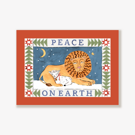 Red Peace On Earth Cards, Set of 10