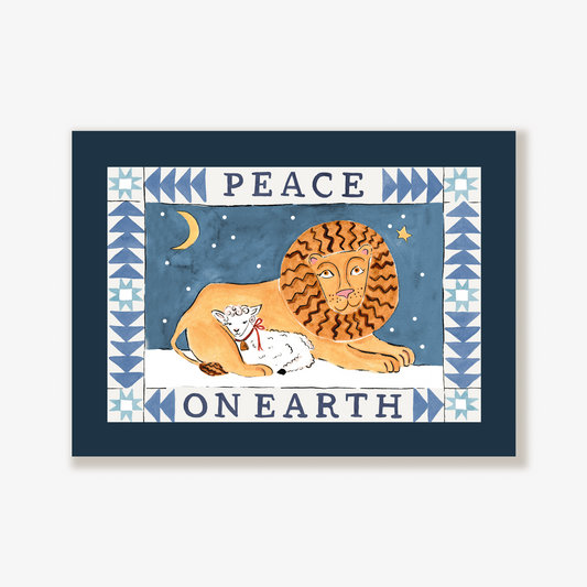 Blue Peace On Earth Cards, Set of 10